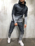 ZOGAA 2019 Brand New Men Tracksuit 2 Piece Set 3D Gradient Color Casual Hoodies Sweatshirt and Pants Sportswear Joggers Men Sets