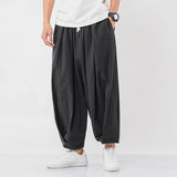 Sincism Store Men's Wide Wide Trousers Chinese Style Casual Harem Pants 2019 Autumn Solid Color Oversize Man Pants Plus Size 5XL