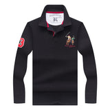 High Quality Tops&Tees Solid color Men Polo 3D Embroidery Business Casual Polo Shirts Winter Long sleeve polo shirt man brand