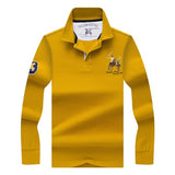 High Quality Tops&Tees Solid color Men Polo 3D Embroidery Business Casual Polo Shirts Winter Long sleeve polo shirt man brand