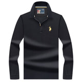 High Quality Tops&Tees Solid color Men Polo 3D Embroidery Business Casual Polo Shirts Winter Long sleeve polo shirt man brand